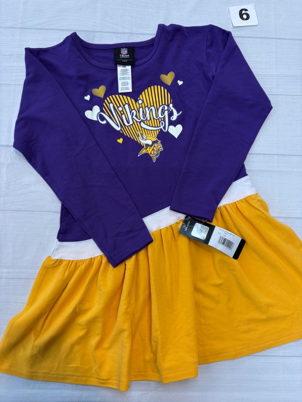 NFL Girls Purple & Gold Vikings Heart Dress